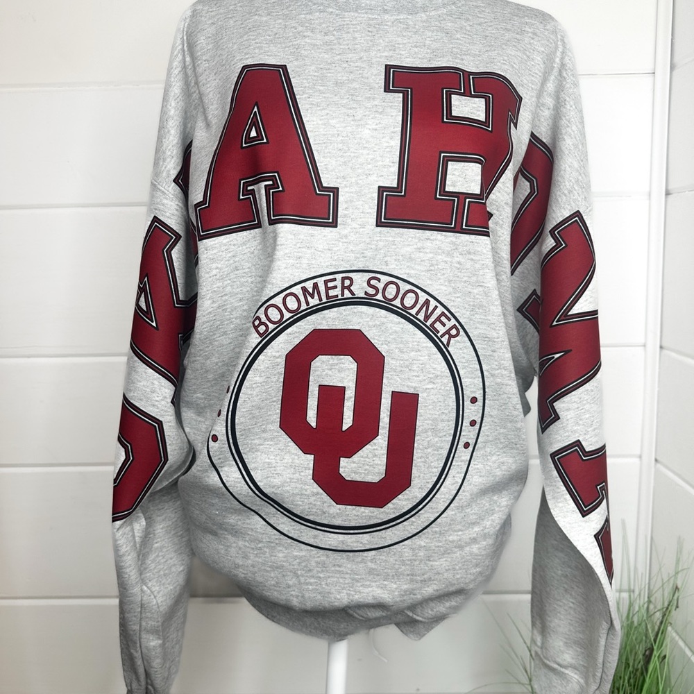 Oklahoma Sooners Gray Sweatshirt OU Football Fan Shirt